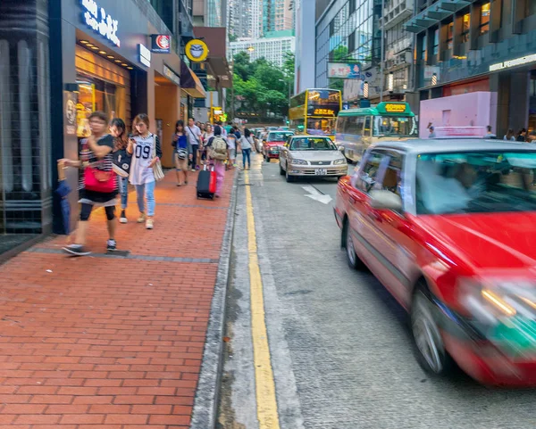 Hong Kong Mayıs 2014 Şehir Trafiği Arabalar Taksi Ile Hong — Stok fotoğraf