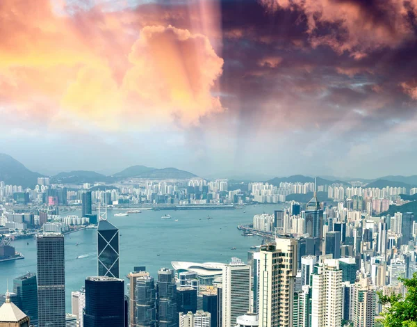 Мбаппе Вид Горизонт Гонконга Виктории Пик Китай — стоковое фото
