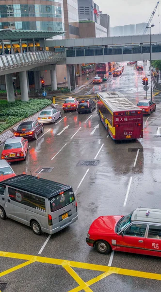 Hong Kong Mai 2014 Circulation Urbaine Avec Voitures Taxis Par — Photo