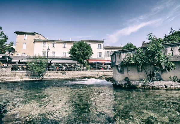 Sorgue France July 2013 City Buildings River Summer Day City — Stock Photo, Image