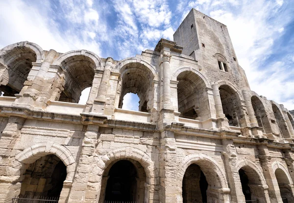 Arles Franciaország Gyönyörű Kilátás Város Arena Egy Napsütéses Napon — Stock Fotó