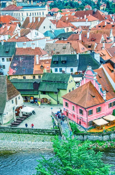 Aerial View Cesky Krumlov Czech Republic Medieval Town — Stock Photo, Image
