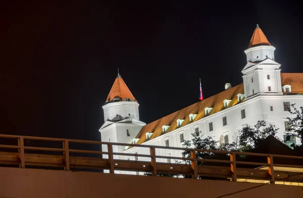 Nachtansicht Der Burg Bratislava Slowakei — Stockfoto