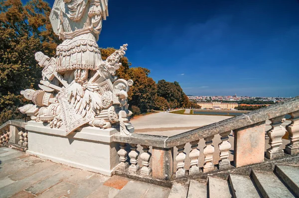 Zamek Schönbrunn Ogrodów Parku Miejskiego Vienna Austria — Zdjęcie stockowe