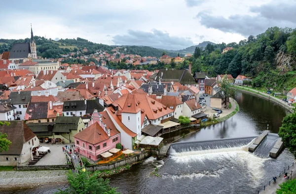 Cesky Krumlov Légi Felvétel — Stock Fotó