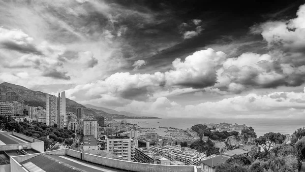Монтекарло Франция Вид Город Воздуха Экзотических Садов Закате Монако — стоковое фото