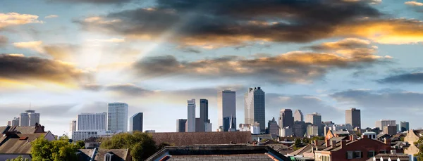Západ Slunce Nad New Orleans Panorama Města Soumraku — Stock fotografie