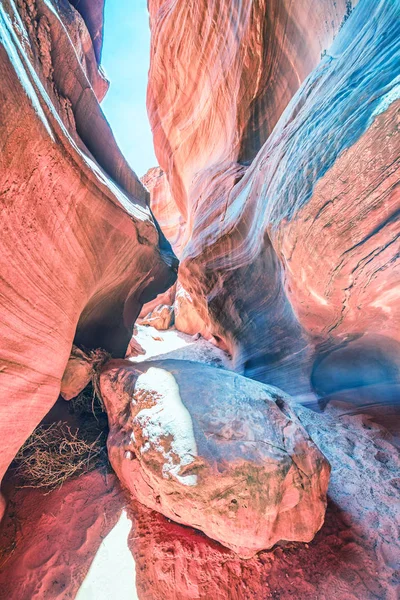 Antelope Canyon Met Gewoon Zonlicht Buitenste Deel — Stockfoto