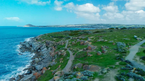 Vista Aérea Aérea Aérea Granite Island Victor Harbor Austrália Sul — Fotografia de Stock