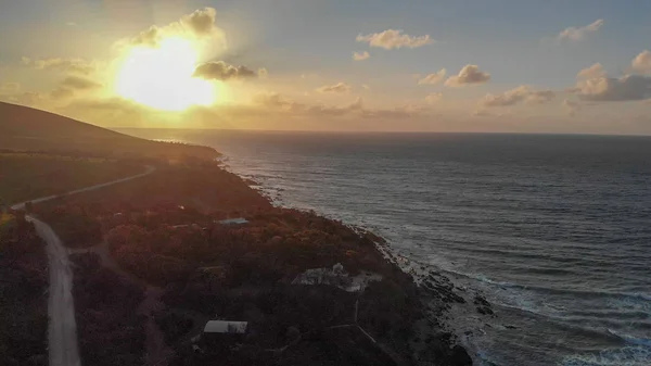 Schlangenstrand Känguru Insel Schöne Luftaufnahme Bei Sonnenuntergang — Stockfoto