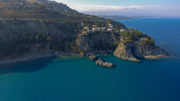 Caminia Λίντο Πανοραμική Αεροφωτογραφία Της Ακτής Καλαβρίας Στο Καλοκαίρι — Φωτογραφία Αρχείου