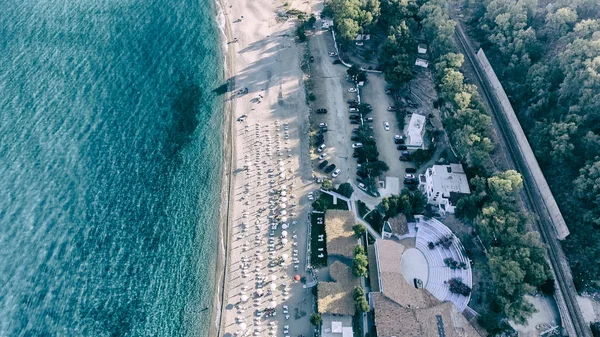 Flygfoto Över Italienska Kusten Sommarsäsongen Kalabrien Från Himlen — Stockfoto