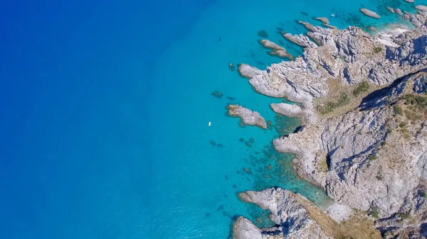 Vista Aérea Costa Italiana Temporada Verano Calabria Desde Cielo — Foto de Stock