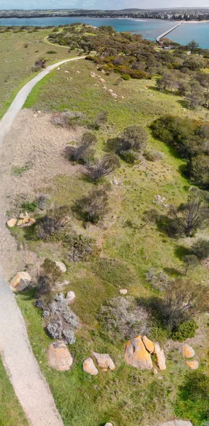 Overhead Aerial View Granite Island Victor Harbor South Australia — Stock Photo, Image