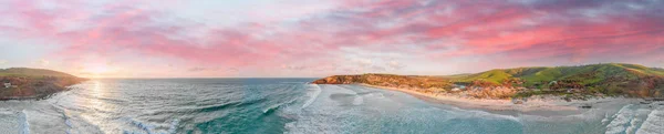 Snelling Beach Kangaroo Island Vackra Flygfoto Solnedgången — Stockfoto