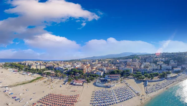 Soverato Kustlijn Uitzicht Vanuit Lucht Calabrië Het Zomerseizoen — Stockfoto