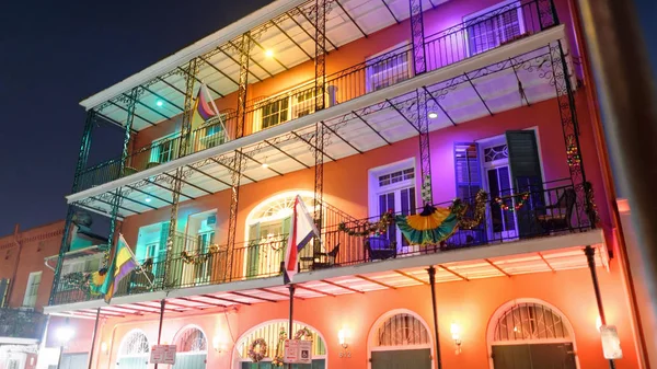 Balcones Nueva Orleans Por Noche —  Fotos de Stock