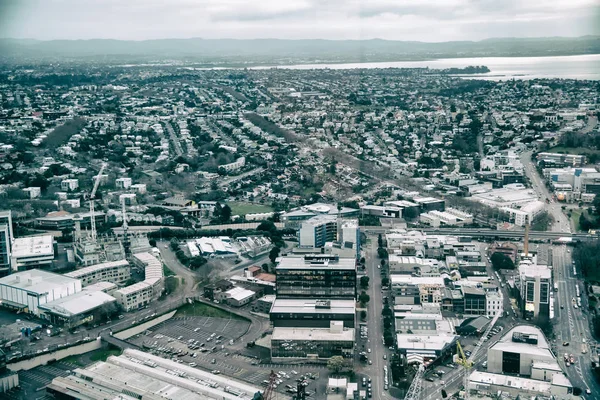 Luchtfoto Van Het Auckland Bij Zonsondergang Nieuw Zeeland — Stockfoto