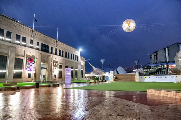 WELLINGTON, NUEVA ZELANDA - 5 DE SEPTIEMBRE DE 2018: Vista nocturna de la ciudad —  Fotos de Stock