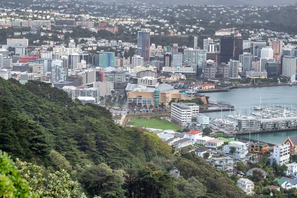 Вид с воздуха Веллингтона, Новая Зеландия — стоковое фото