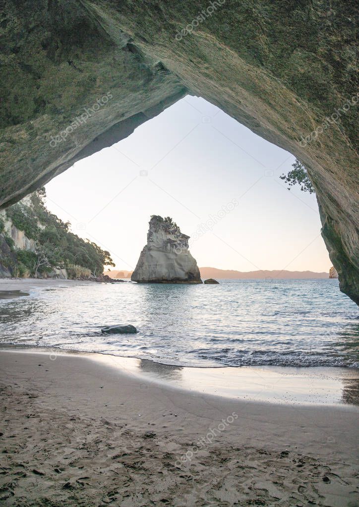 Cathedral Cove at dusk, Coromandel, New Zealand