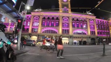 Melbourne Flinders Street kentsel sahne görüntüleri