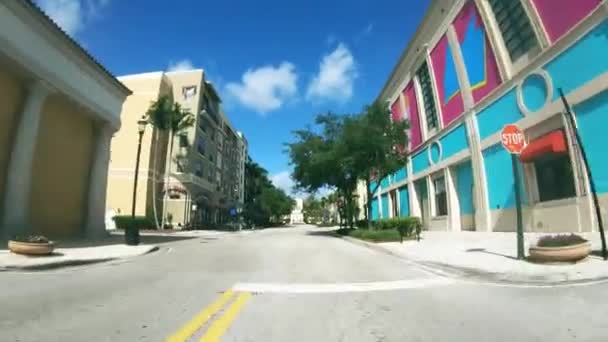 Materiał Filmowy Drogi Palm Beach Słoneczny Dzień — Wideo stockowe