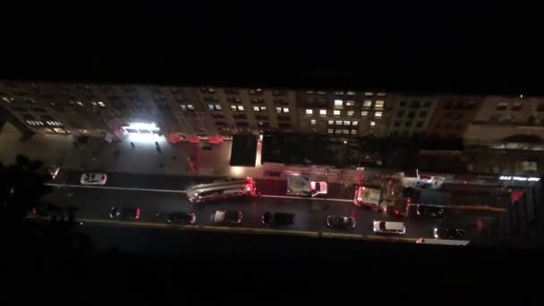 Flygbilder Från Manhattan City Natten — Stockvideo