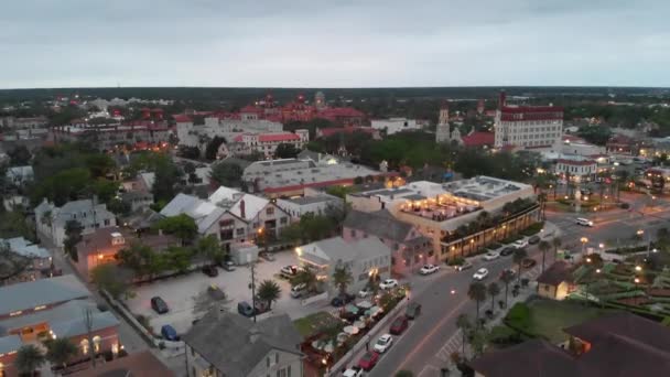 Szenische Aufnahmen Der Schönen Augustiner Altstadt Abend — Stockvideo