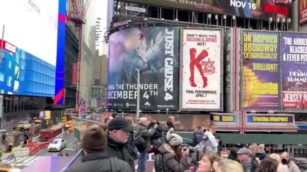 Metraje Escena Urbana Times Square Nueva York — Vídeo de stock