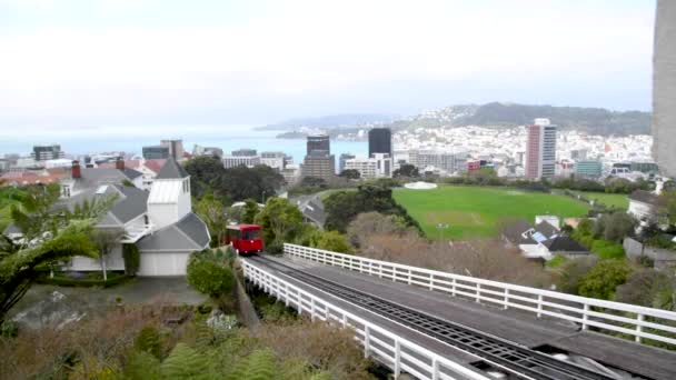 Letecké Záběry Lanovky Wellington City — Stock video