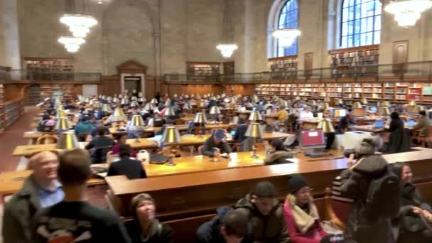 New York Şehri Aralık 2018 New York Halk Kütüphanesi — Stok video