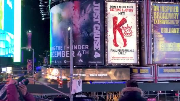 Σκηνές Αστικών Σκηνών Της Times Square Νέα Υόρκη Ηπα — Αρχείο Βίντεο