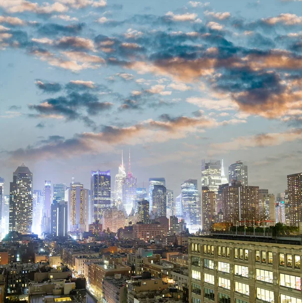 Luftaufnahme Der Skyline Von Midtown Manhattan Winter — Stockfoto