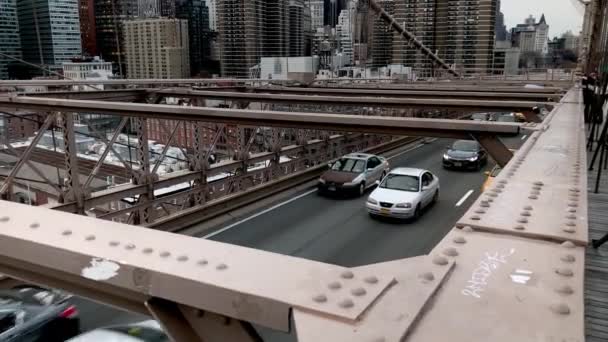 ブルックリン橋の都市シーン映像 — ストック動画