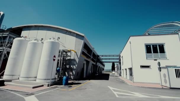 Beelden Van Chemische Fabriek Industriële Exterieur — Stockvideo