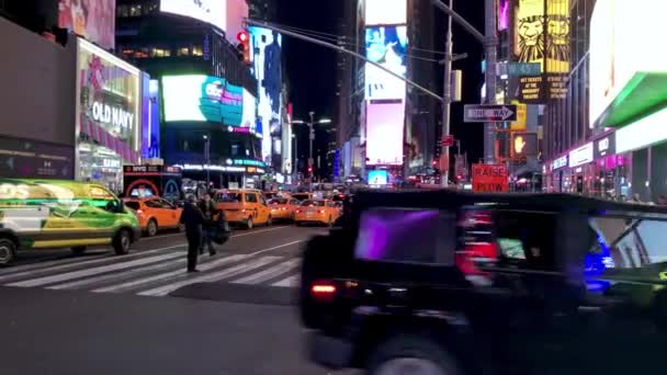 时代广场的城市场景镜头 纽约市 Usa — 图库视频影像