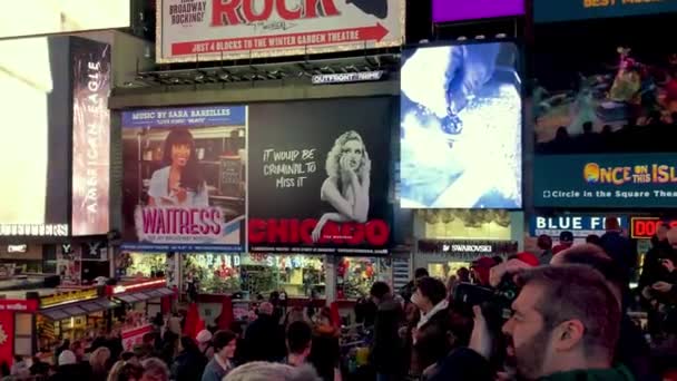 タイムズスクエア ニューヨーク市 アメリカの都市シーン映像 — ストック動画