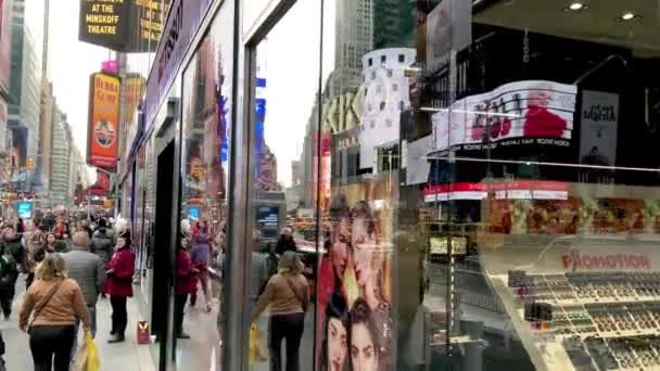 Σκηνές Αστικών Σκηνών Της Times Square Νέα Υόρκη Ηπα — Αρχείο Βίντεο