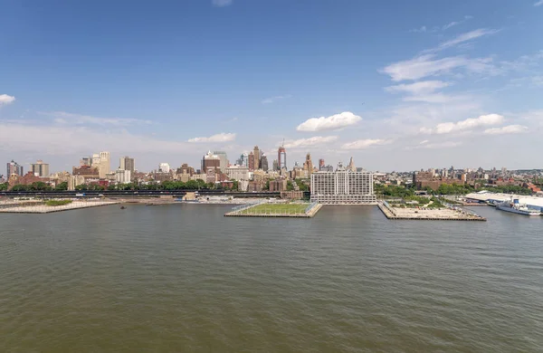 Manhattan Ouest et Hudson River depuis l'hélicoptère — Photo