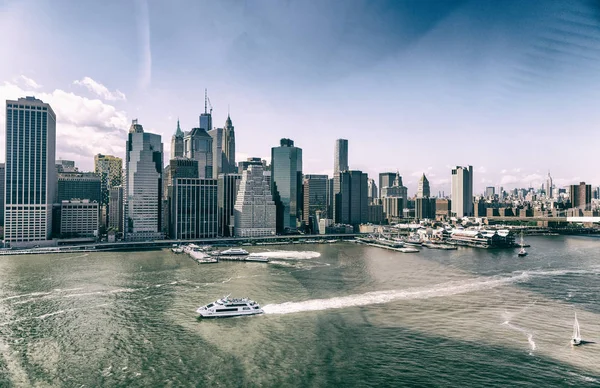 Uma vista aérea incrível de Nova Iorque. skyline centro de Manhattan — Fotografia de Stock