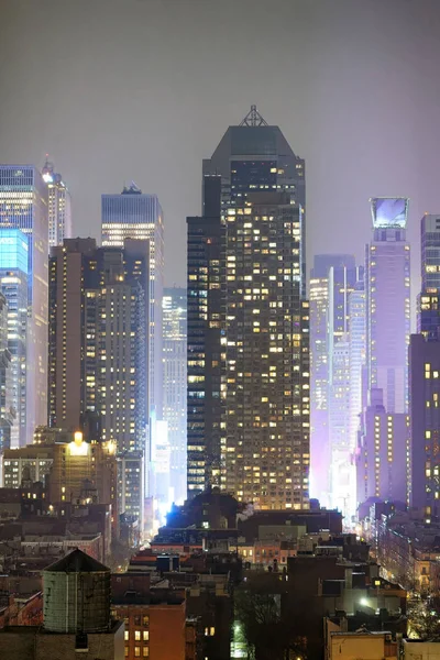 Aerial view of Midtown Manhattan skyline in winter — Stock Photo, Image