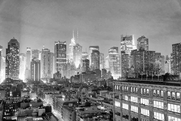 Amazing Midtown Manhattan lights - NYC — Stock Photo, Image