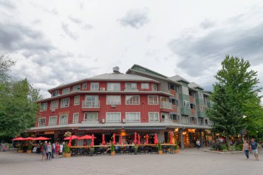 Kanada - 12 Ağustos 2017: Turist şehir merkezi o tadını çıkarın