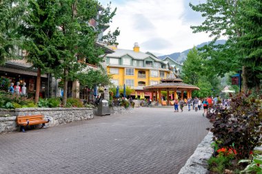 Kanada - 12 Ağustos 2017: Turist şehir merkezi o tadını çıkarın