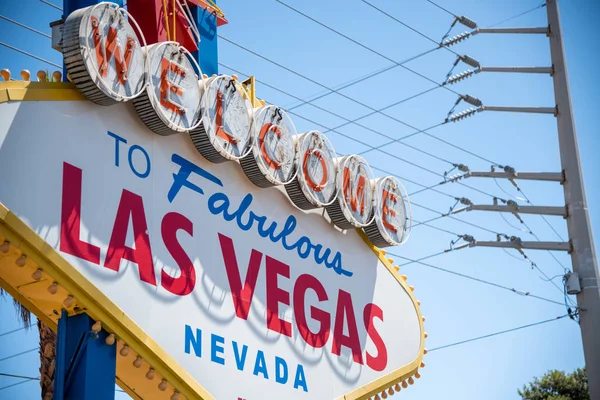 Las Vegas mezník koncept, Vítejte Skvělé las vegas podepsat — Stock fotografie