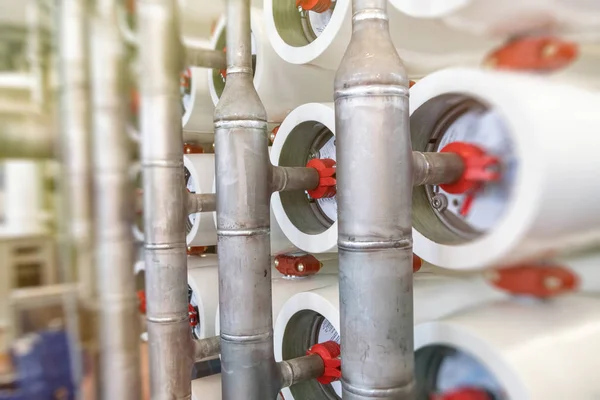 Pipelines of a water purification plant — Stock Photo, Image