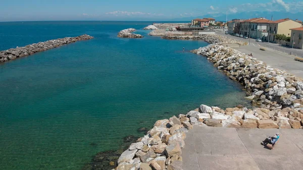 Overhead antenn utsikt över vackra stranden — Stockfoto