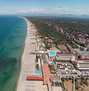Pisa Tirrenia. Dikey Hava panoramik güzel COA'ları