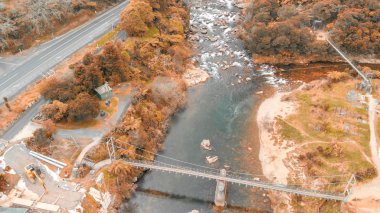 Karangahake Gorge - Yeni Zelanda hava görünümünü